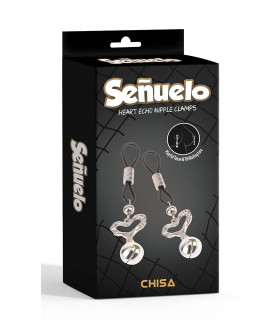 Зажимы на соски с колокольчиками Chisa Senuelo, серебряные - No Taboo