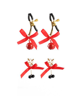 Набор зажимов на соски с колокольчиками Chisa Senuelo Kit, красный, 2 пары - No Taboo