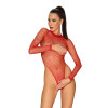 Боди сексуальное сетчатое XL/XXL B126 Obsessive, красное, фото №1 — секс шоп Украина, NO TABOO