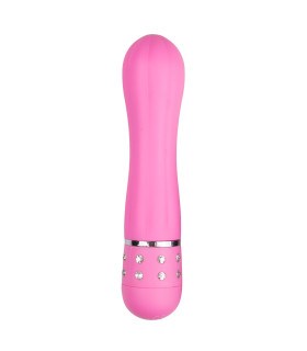Міні-вібратор зі стразами Easytoys, рожевий, 11.4 х 2.2 см - No Taboo