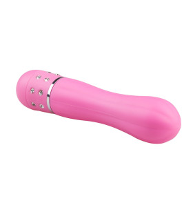 Міні-вібратор зі стразами Easytoys, рожевий, 11.4 х 2.2 см - No Taboo