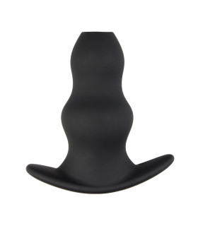 Анальная пробка с тоннелем Sinner Gear, силиконовая, черная, 13.5 х 6 см - No Taboo