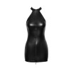 Соблазнительное виниловое мини-платье L F278 Noir Handmade, с молнией, черное, фото №4 — секс шоп Украина, NO TABOO