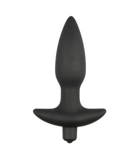 Анальная пробка с вибрацией Easytoys, силиконовая, черная, 10.5 х 3.5 см - No Taboo