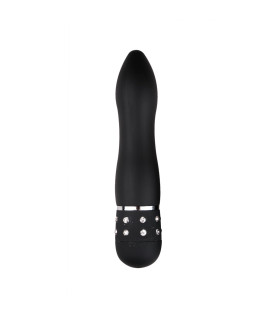 Міні-вібратор зі стразами Easytoys, чорний, 11.4 х 2.2 см - No Taboo