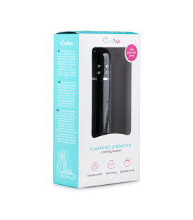 Міні-вібратор зі стразами Easytoys, чорний, 11.4 х 2.2 см - No Taboo