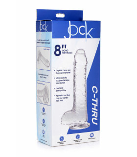 Фаллоимитатор реалистичный Jock Curve Toys, с присоской, прозрачный, 21.3 х 4.3 см - No Taboo