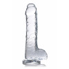 Фаллоимитатор реалистичный Jock Curve Toys, с присоской, прозрачный, 21.3 х 4.3 см фото №1 — секс игрушки: Украина, NO TABOO