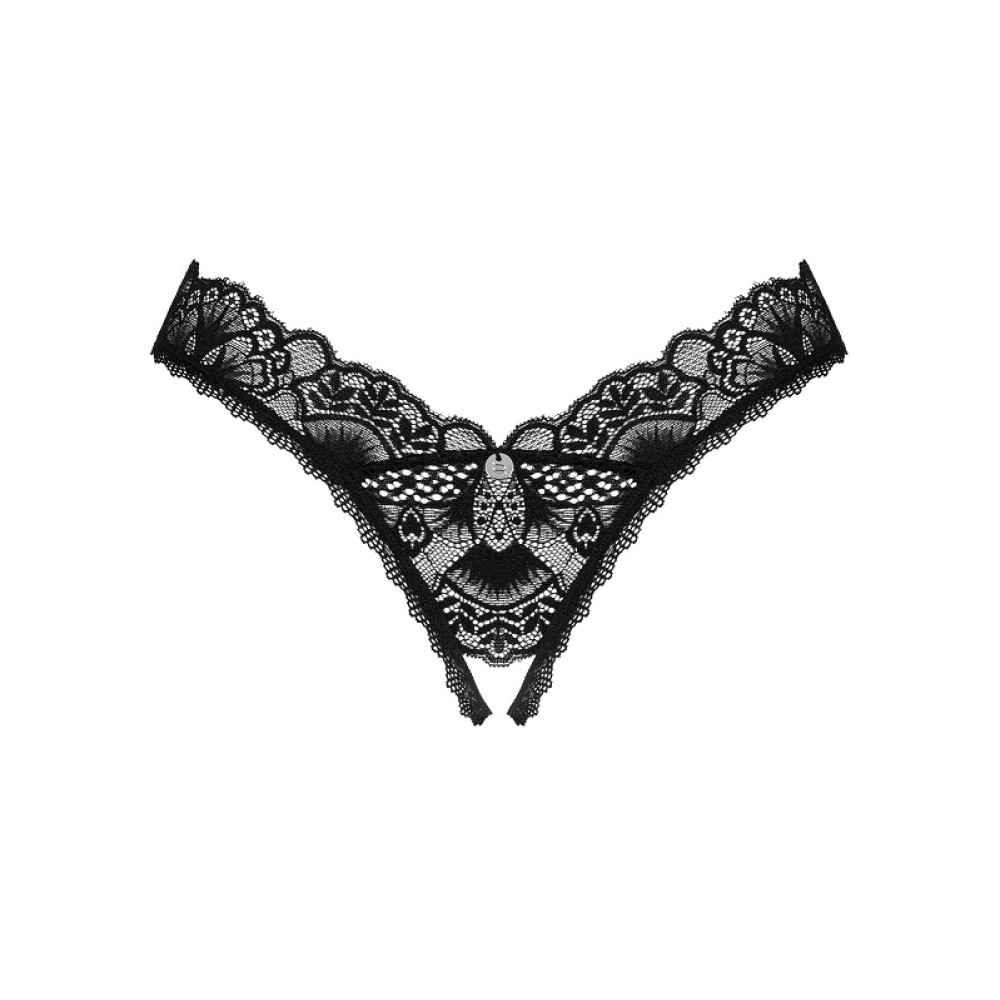 Стринги сексуальные с интимным вырезом XS/S Donna Dream Obsessive, черные, фото №3 — секс шоп Украина, NO TABOO