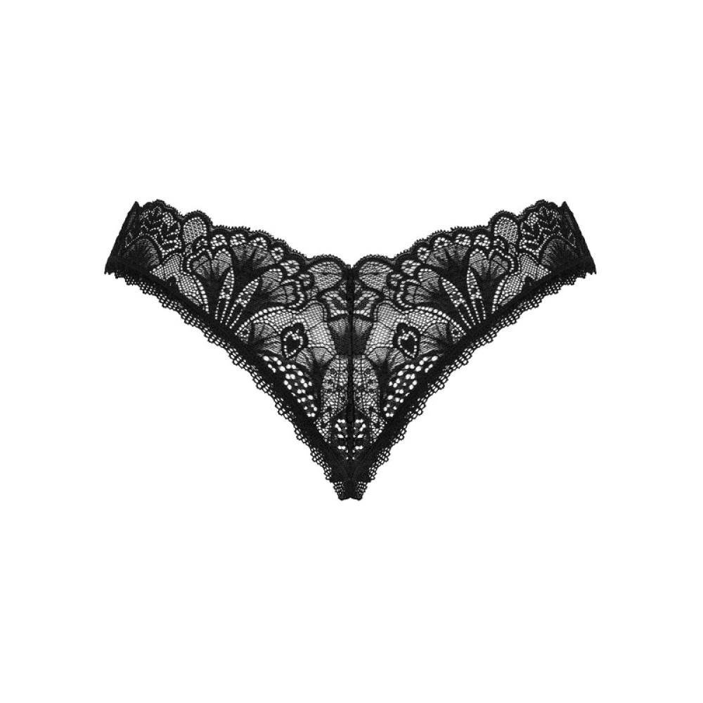 Стринги сексуальные с интимным вырезом XS/S Donna Dream Obsessive, черные, фото №4 — секс шоп Украина, NO TABOO