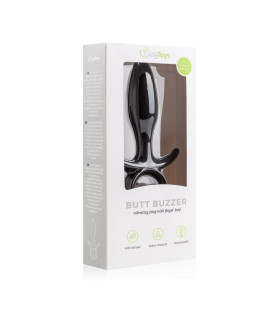 Анальная пробка с вибрацией Butt Buzzer Easytoys, силиконовая, черная, 14.5 х 2.6 см - No Taboo