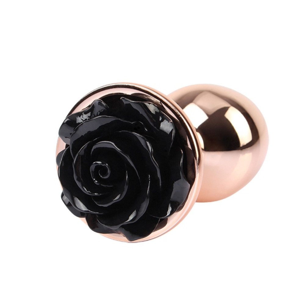 Анальная пробка с розой на стоппере S Evil Rose Chisa, металлическая, золотая, 7.8 х 2.7 см фото №0 — секс игрушки: Украина, NO TABOO