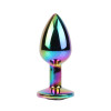 Анальная пробка с кристаллом S Rainbow Gem Chisa, металлическая, разноцветная, 7 х 2.7 см фото №3 — секс игрушки: Украина, NO TABOO