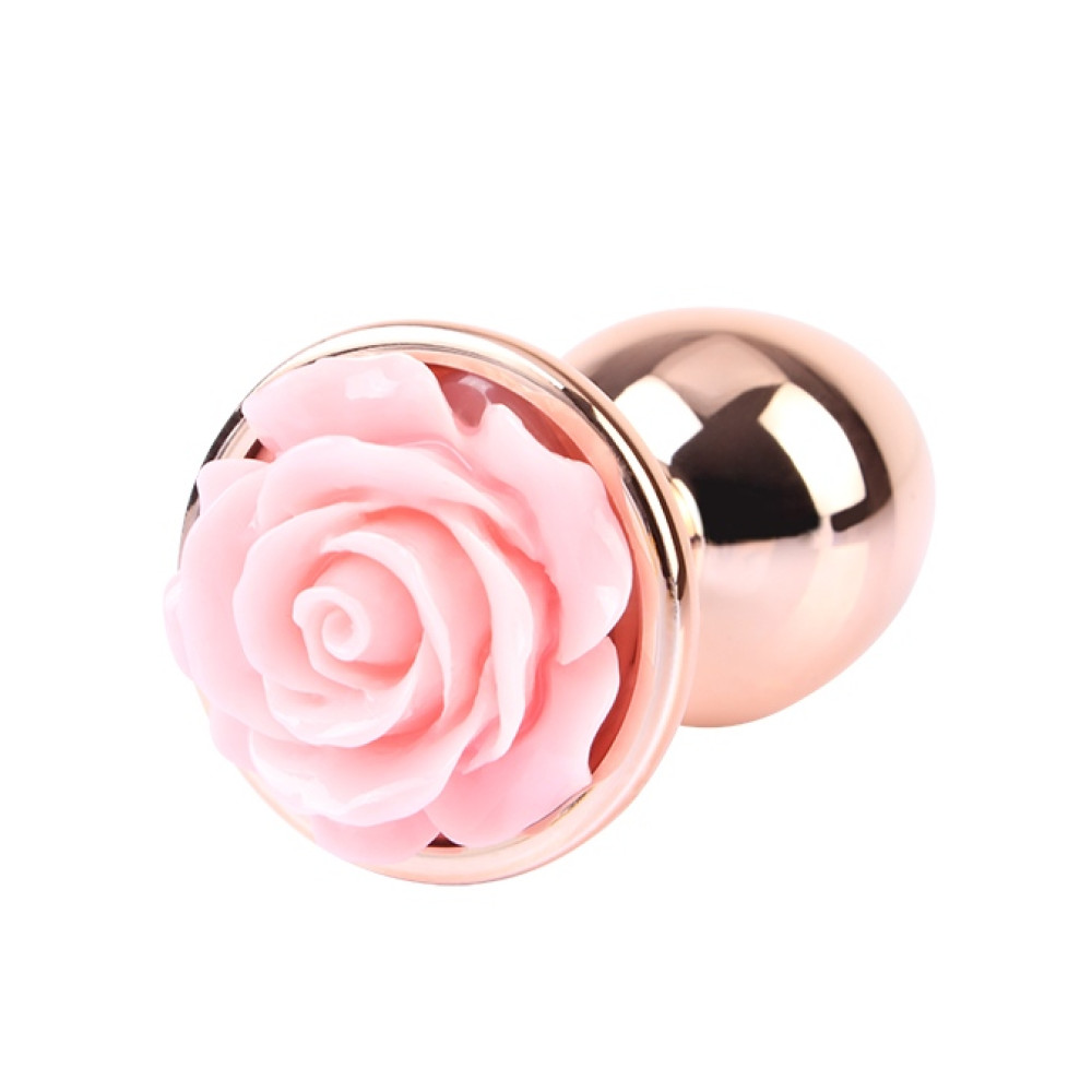 Анальная пробка с розой на стоппере S Spark Rose Chisa, металлическая, золотая, 7.8 х 2.7 см фото №0 — секс игрушки: Украина, NO TABOO
