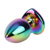 Анальная пробка с кристаллом в форме сердца S Rainbow Gem Chisa, металлическая, разноцветная, 7 х 2.7 см фото №4 — секс игрушки: Украина, NO TABOO