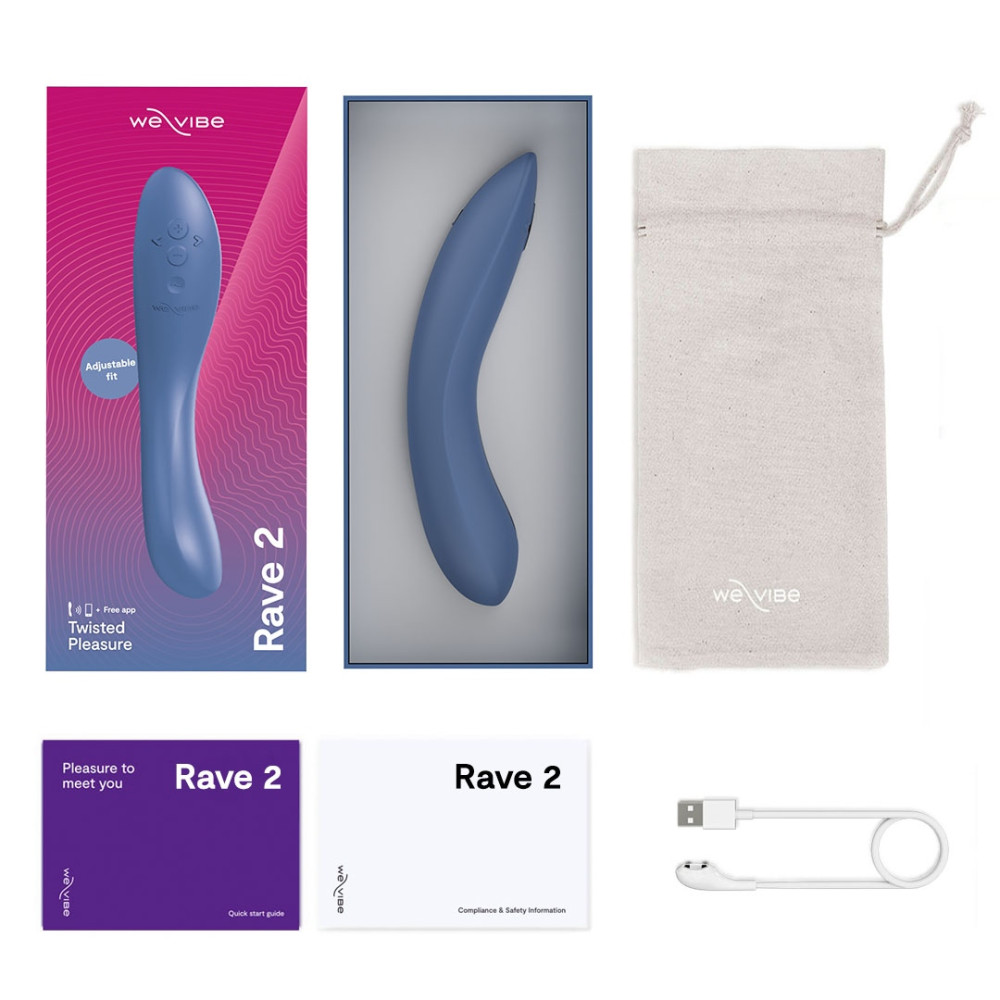 Вибратор для точки G Rave 2 We-Vibe, силиконовый, синий, 19.3 х 3 см фото №17 — секс игрушки: Украина, NO TABOO