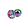Анальная пробка M с кристаллом Rainbow Gem Chisa, металлическая, разноцветная, 8.2 х 3.3 см фото №2 — секс игрушки: Украина, NO TABOO