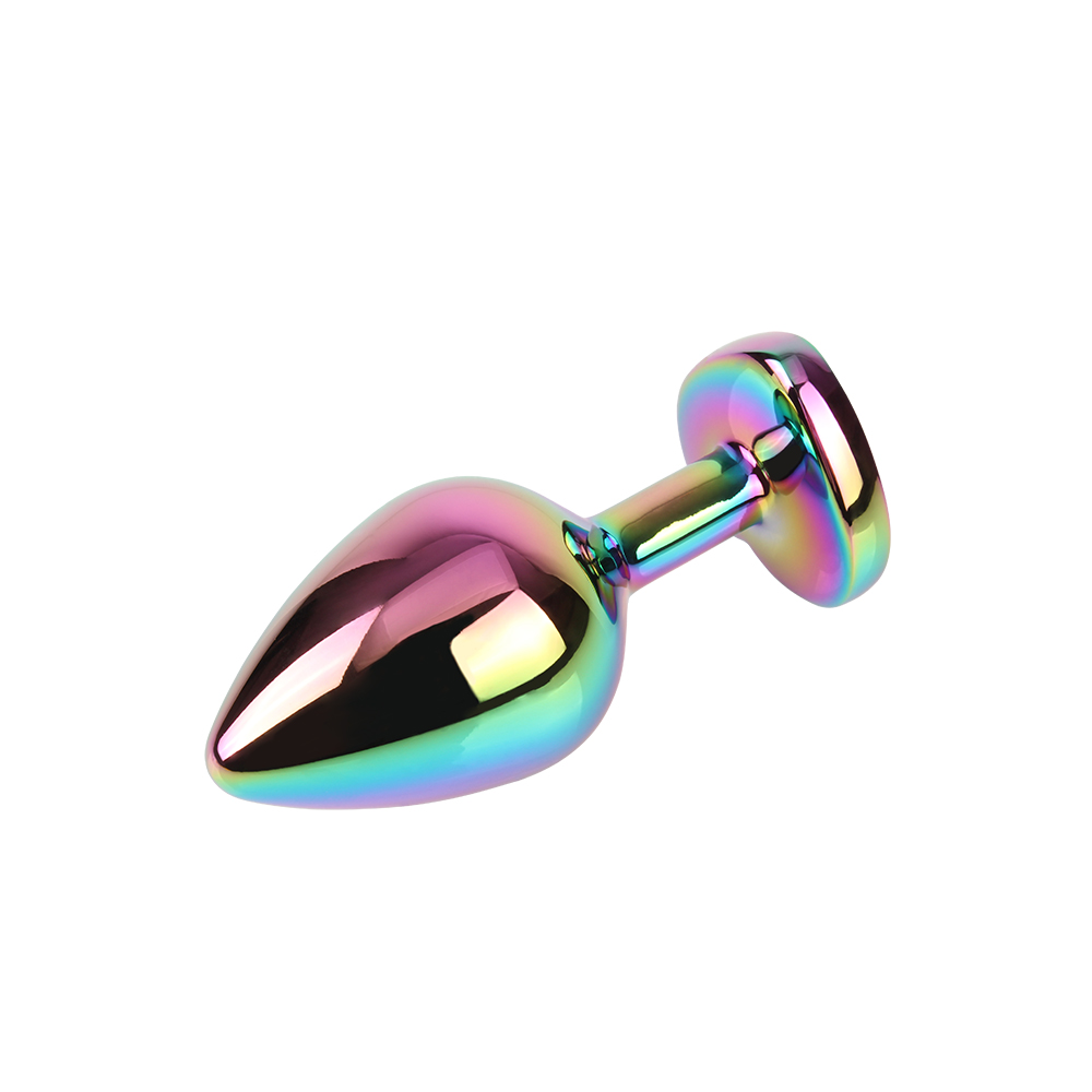 Анальная пробка M с кристаллом в форме сердца Rainbow Heart Gem Chisa, металлическая, разноцветная, 8.2 х 3.3 см фото №4 — секс игрушки: Украина, NO TABOO