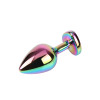 Анальная пробка M с кристаллом в форме сердца Rainbow Heart Gem Chisa, металлическая, разноцветная, 8.2 х 3.3 см фото №4 — секс игрушки: Украина, NO TABOO
