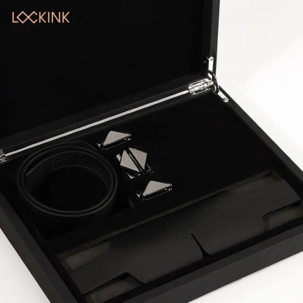 Маска на глаза Lockink, кожаная, черная, фото №2 — секс шоп Украина, NO TABOO