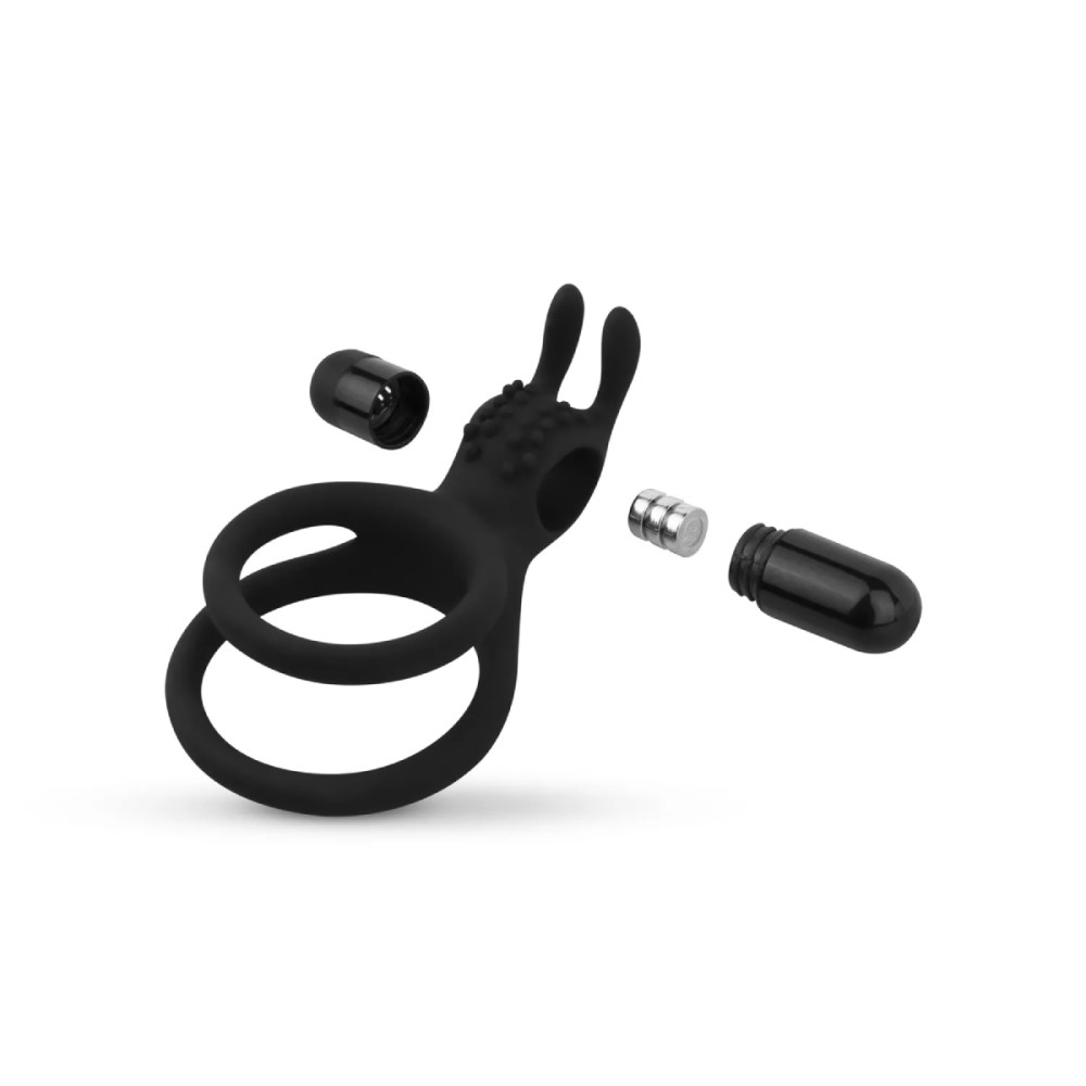 Эрекционное кольцо с вибрацией и петлей на мошонку Easytoys, силиконовое, черное, 8.5 х 3.5 см фото №7 — секс игрушки: Украина, NO TABOO