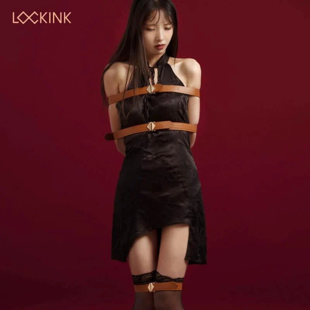 Бондажный набор Lockink, кожаный, черный, фото №6 — секс шоп Украина, NO TABOO