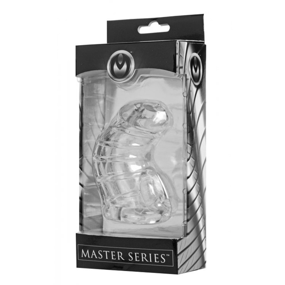 Пояс верности Master Series, прозрачный, 10 х 3.5 см, фото №2 — секс шоп Украина, NO TABOO