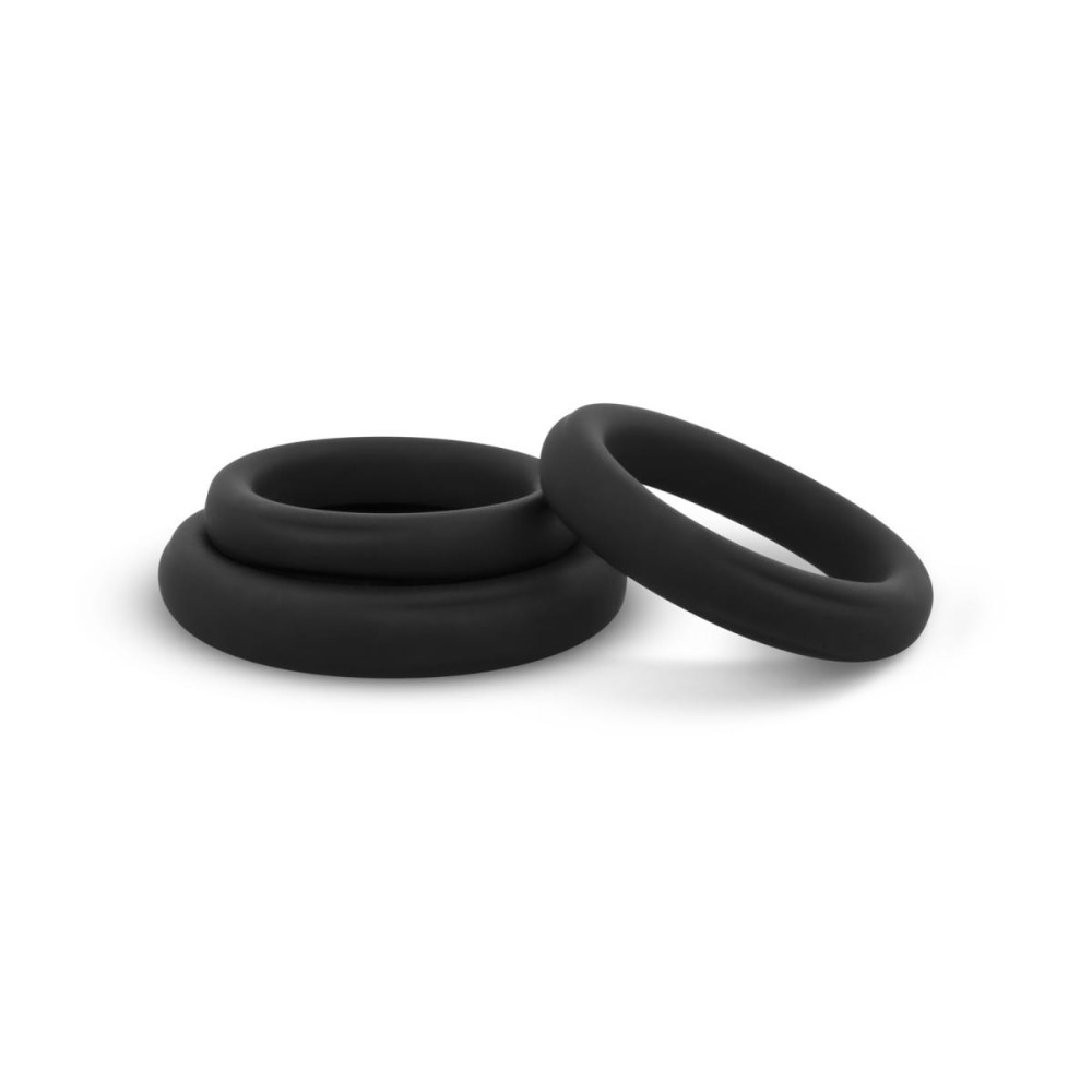 Набор эрекционных колец Easytoys, силиконовые, черные, 3 шт. фото №5 — секс игрушки: Украина, NO TABOO