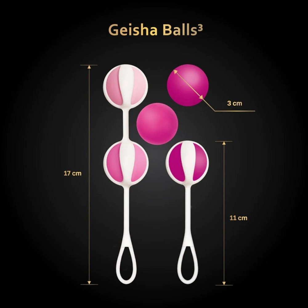 Набор вагинальных шариков Geisha Balls 3 Gvibe, силиконовые, розовые, 5 шт. фото №7 — секс игрушки: Украина, NO TABOO