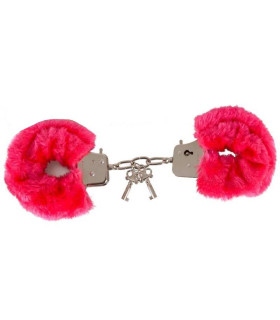 Наручники с искусственным мехом You2Toys, металлические, розовые - No Taboo