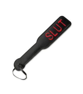 Паддл с надписью SLUT, экокожа, черный, 31.5 см - No Taboo