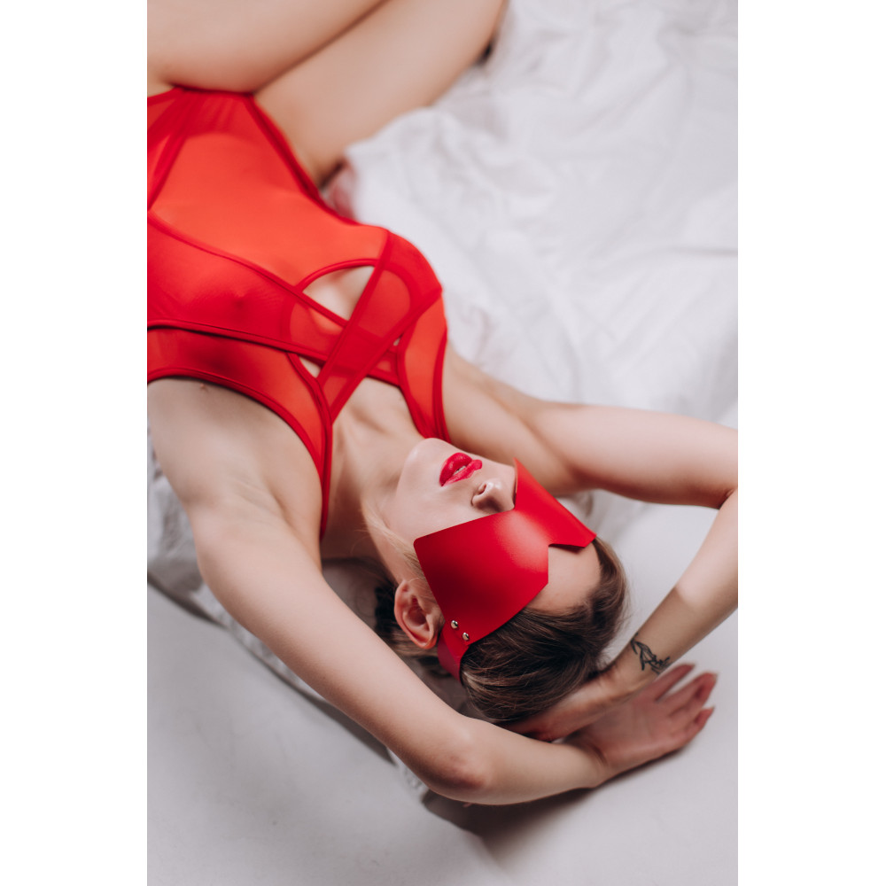 Маска на глаза MD3 Candy Hero, экокожа, красная, One Size, фото №5 — секс шоп Украина, NO TABOO