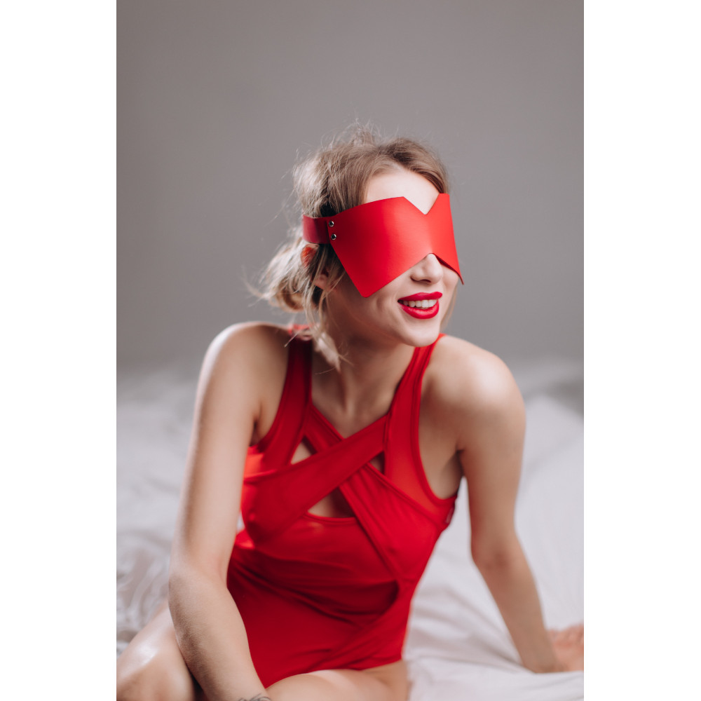 Маска на глаза MD3 Candy Hero, экокожа, красная, One Size, фото №3 — секс шоп Украина, NO TABOO