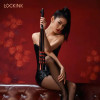 Флоггер с узелками на хвостах Lockink, кожаный, черно-красный, 58 см, фото №3 — секс шоп Украина, NO TABOO
