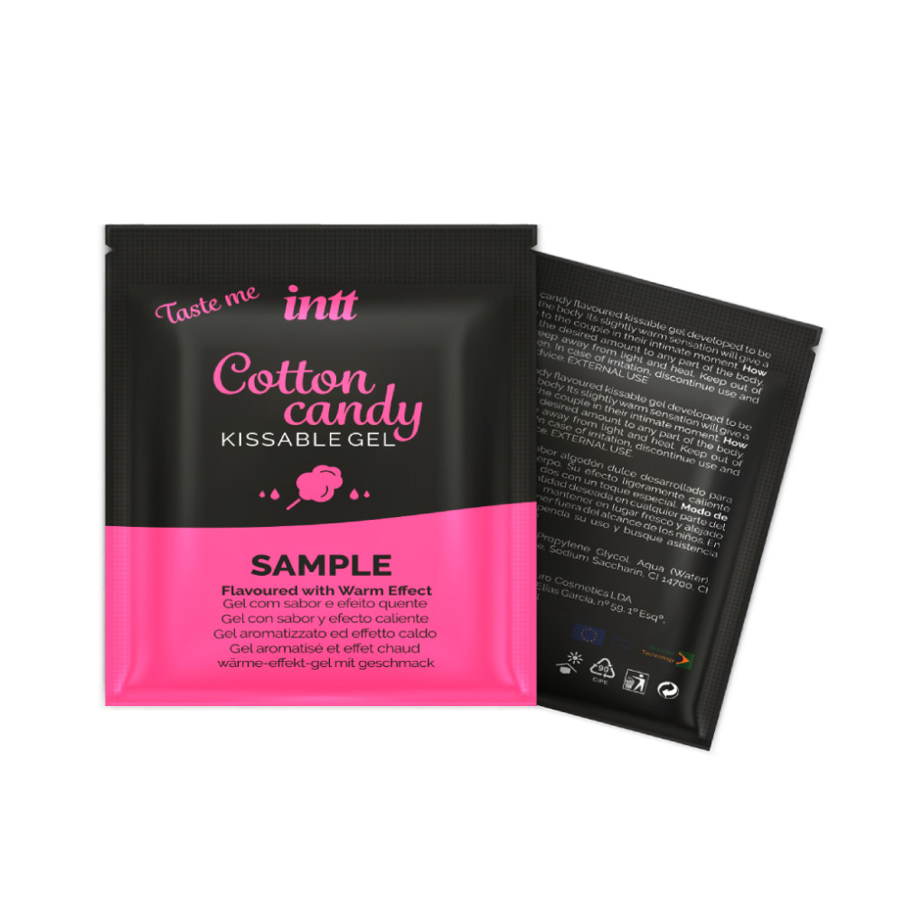 Пробник Масажный гель з разогревом со вкусом сладкой ваты Cotton Candy Intt, 2 мл, фото №0 — секс шоп Украина, NO TABOO