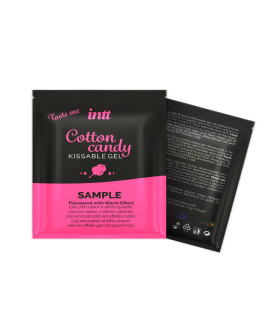 Пробник Масажный гель з разогревом со вкусом сладкой ваты Cotton Candy Intt, 2 мл - No Taboo