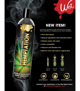 Лубрикант с экстрактом канабиса Wet Hemptation 118 мл, на водной основе - No Taboo