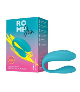 Вібратор для пар ROMP Join, силіконовий, бірюзовий - No Taboo