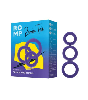 Набор эреционных колец ROMP Remix Trio, силиконовые, фиолетовые, 3 шт - No Taboo
