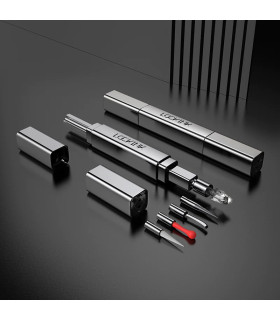 Тиклер-ручка с 5 насадками Lockink, металлическая, серая - No Taboo