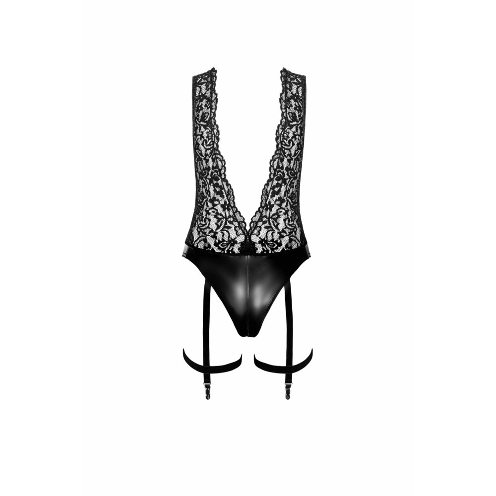 Боди сексуальное с глубоким декольте S Libido F297 от Noir Handmade, черное, фото №5 — секс шоп Украина, NO TABOO