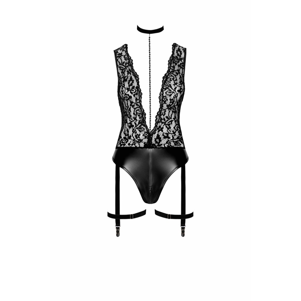 Боди сексуальное с глубоким декольте S Libido F297 от Noir Handmade, черное, фото №4 — секс шоп Украина, NO TABOO