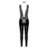 Комбинезон сексуальный виниловый S Libido F298 Noir Handmade, с кружевом, черный, фото №5 — секс шоп Украина, NO TABOO