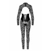 Комбинезон эротичный кружевной M Enigma F299 Noir Handmade, с молнией, черный, фото №6 — секс шоп Украина, NO TABOO