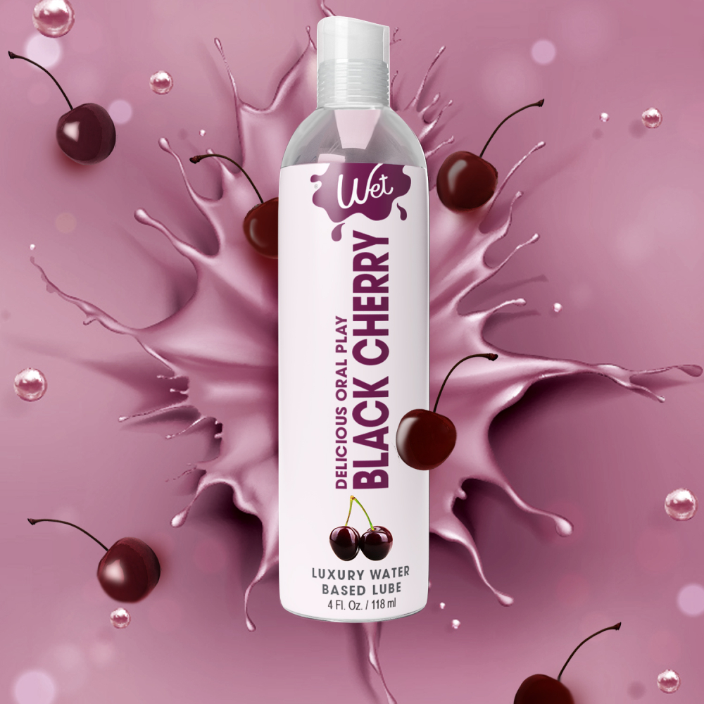 Лубрикант оральный Wet Black Cherry 118 мл на водной основе со вкусом черешни, фото №2 — секс шоп Украина, NO TABOO