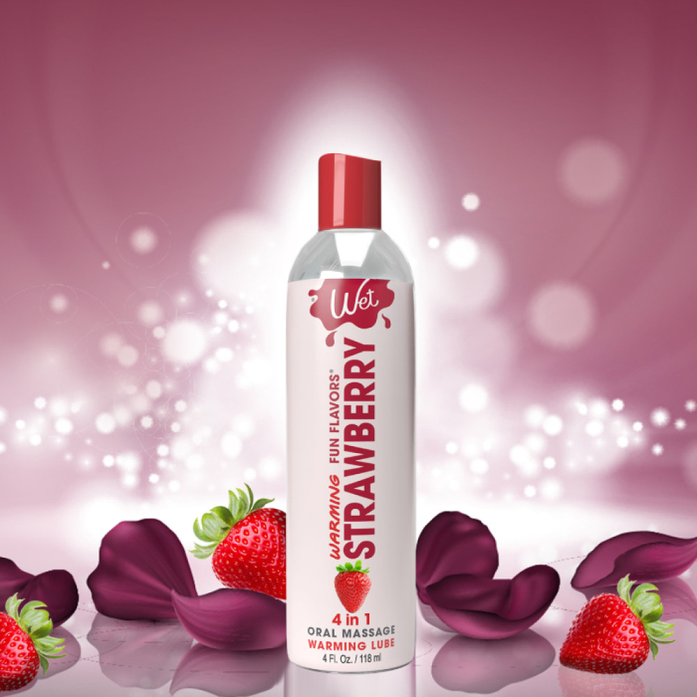 Лубрикант оральный Wet Warming Strawberry 30 мл на водной основе с разогревом со вкусом клубники, фото №4 — секс шоп Украина, NO TABOO