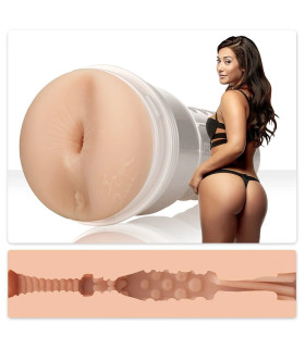 Мастурбатор анус у колбі Eva Lovia Fleshlight, кібершкіра, бежевий, 25 х 8.5 см - No Taboo