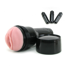 Мастурбатор вагина в колбе с вибрацией Fleshlight Pink Lady Touch, киберкожа, бежевый, 25 х 10 см - No Taboo
