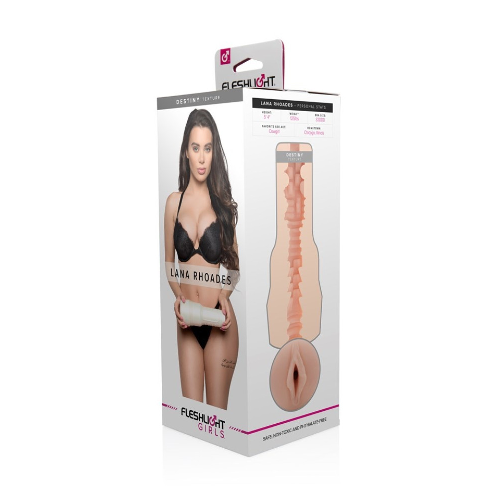 Мастурбатор вагина в колбе Fleshlight Girls Lana Rhoades, рельефный, киберкожа, бежевый, 25 х 5 см фото №2 — секс игрушки: Украина, NO TABOO