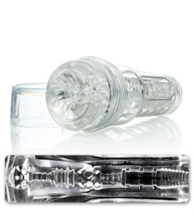 Мастурбатор в колбе рельефный Fleshlight GO Torque, киберкожа, прозрачный, 21.5 х 7.5 см - No Taboo